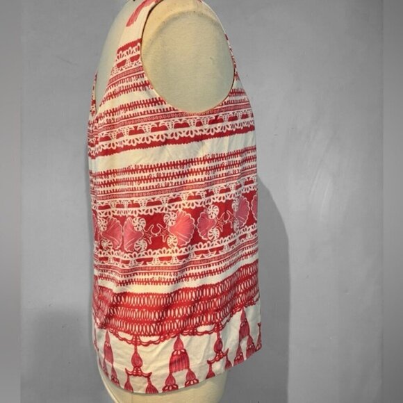 Lilly Pulitzer Coral/White Silk Blend Tank Top Size Medium - Picture 8 of 12